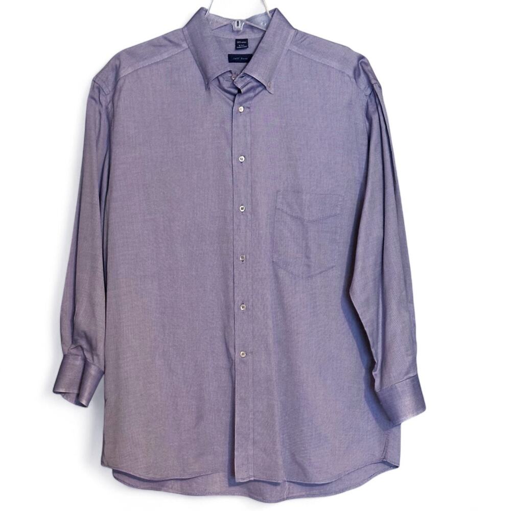 Jeff Rose Poplin Dress Shirt XXL Purple Made In Italy Long Sleeve Career Classic